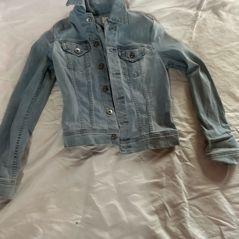 Ag Adriano Goldschmied Light Blue Jean Jacket